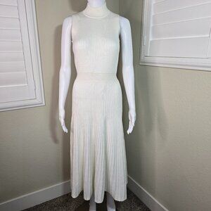 Elie Tahari Midi Knit Sweater Dress White Off White Size Small